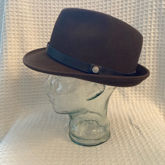 Robert Graham Brown Wool Fedora Hat With Silk Printed Lining Large - Picture 2 of 7